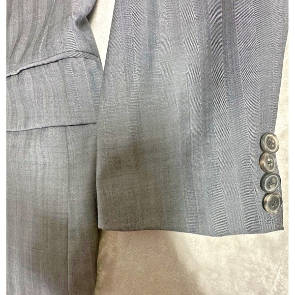 Hugo Boss Mens Super 100 Blazer 44R Wool Silver Gray Coat Pasolin Movie Formal - Picture 4 of 16